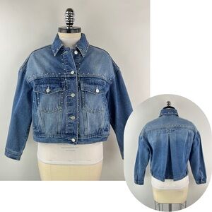 💚 3448. Studded Pleated Back Denim Jacket